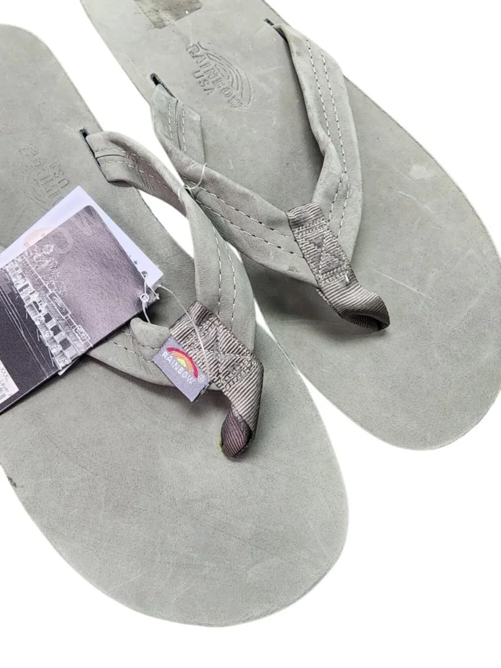 Rainbow Sandals Premium Leather Single Layer Size XXXL Cool Grey NWT
